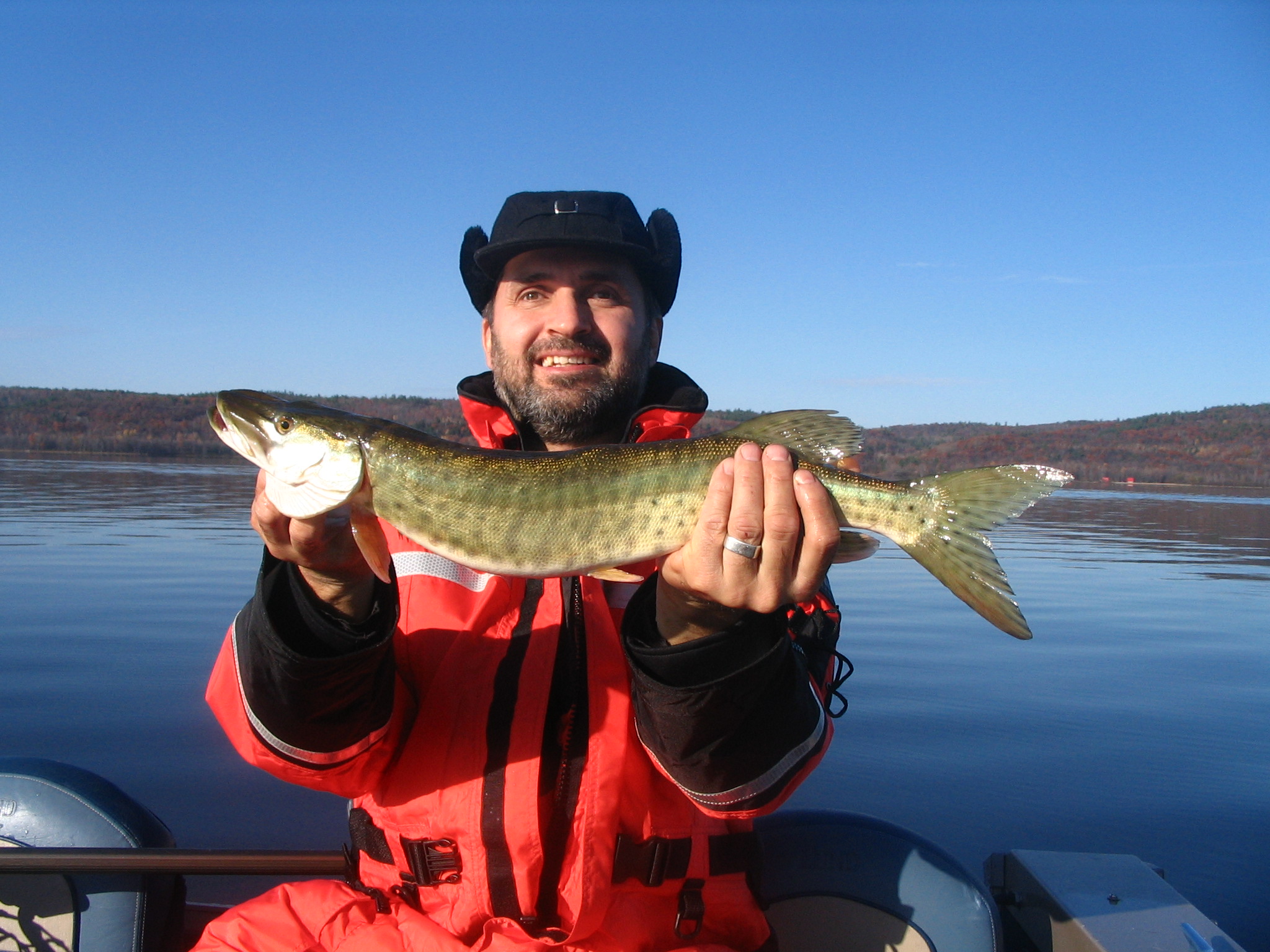 Photo of Lawrence with his first Musky