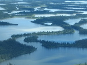 Photo taken from a Cessna Caravan while flying over the McKenzie Delta