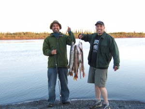 Photo of Wade and Lawrence holding stringer with 7 Pike