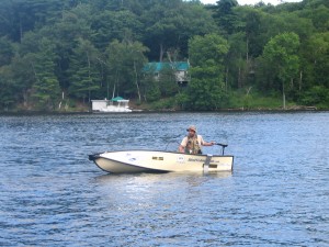 Photo of Lawrence out on the water