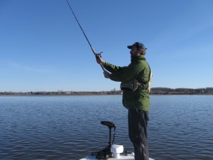 Photo of Lawrence casting for Musky